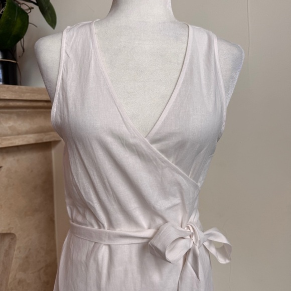 Andie Swim White Linen Sleeveless V Neck Wrap Maxi Womens Size M Swim Cover Up - Picture 7 of 15